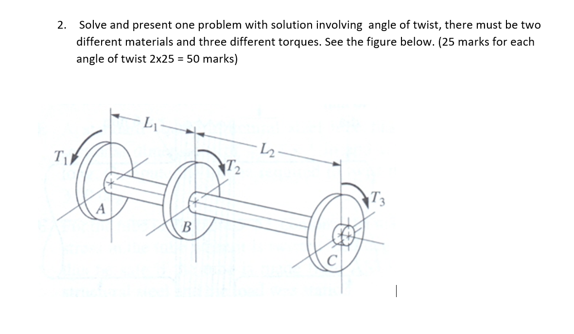 2 Solve And Present One Problem With Solution Involving Angle Of Twist There Must Be Two Different Materials And Three 1