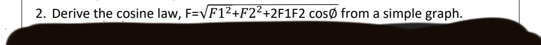 2 Derive The Cosine Law F Vf12 F22 2f1f2 Coso From A Simple Graph 1