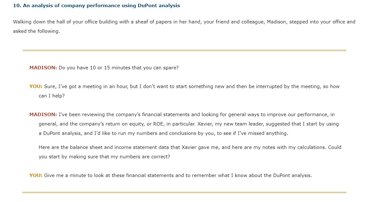 10 An Analysis Of Company Performance Using Dupont Analysis Walking Down The Hall Of Your Office Building With A Sheaf 1