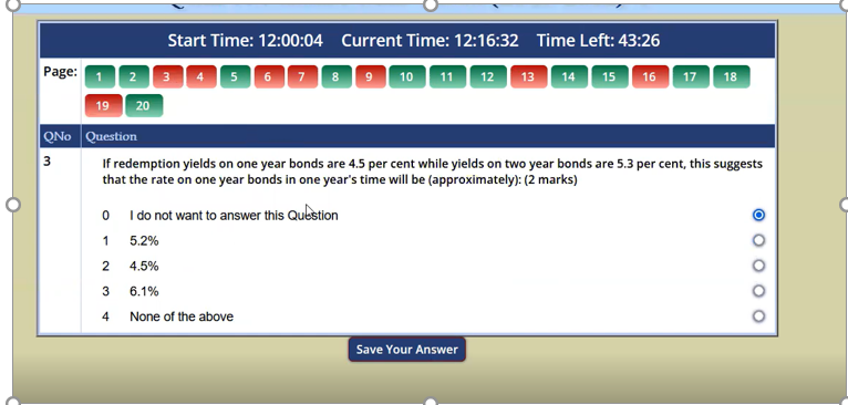 12 13 14 17 18 Start Time 12 00 04 Current Time 12 16 32 Time Left 43 26 Page 1 2 3 4 5 6 7 8 9 10 11 15 16 19 20 Qn 1