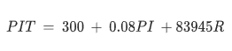 The Equation Below Forecasts Personal Income Tax Pit Using Two Explanatory Variables Personal Income Pi In Dollars 1