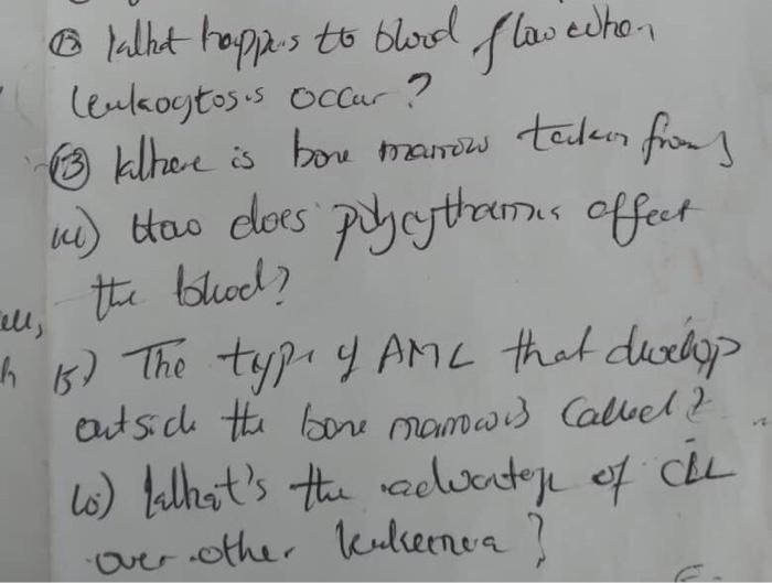 B Kalhot Happes To Blood Flowest When Enkogtosos Occur Kalhere Is Bone Marrow Taken From W Tao Does Polycytheunis Of 1