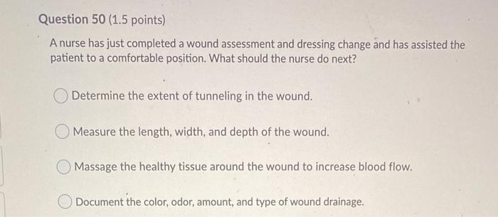 Question 48 1 5 Points A Patient Has A Swollen Weeping Venous Stasis Ulcer On The Medial Aspect Of Their Right Ankle 3