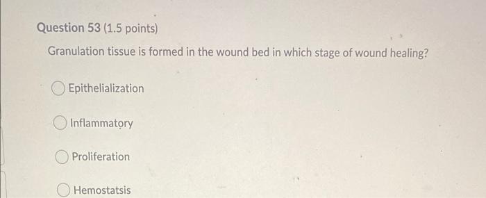 Question 51 1 5 Points A Patient S Wound Is Healing By Secondary Intention During The Dressing Change The Patient As 3