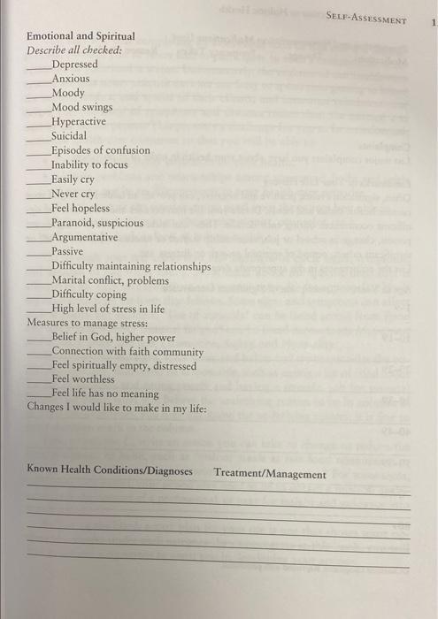 As Description Assess Your Health Through Participation In A Self Assessment Of Health As Well As Watching A Video On T 7