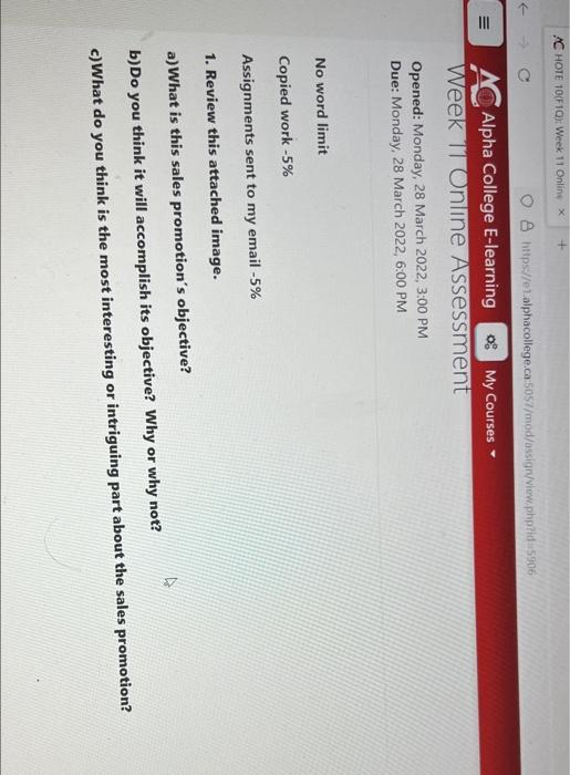 1 Review This Attached Image A What Is This Sales Promotion S Objective B Do You Think It Will Accomplish Its Objec 1