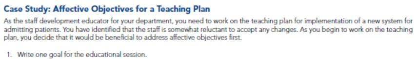 Write One Goal For The Educational Session 1