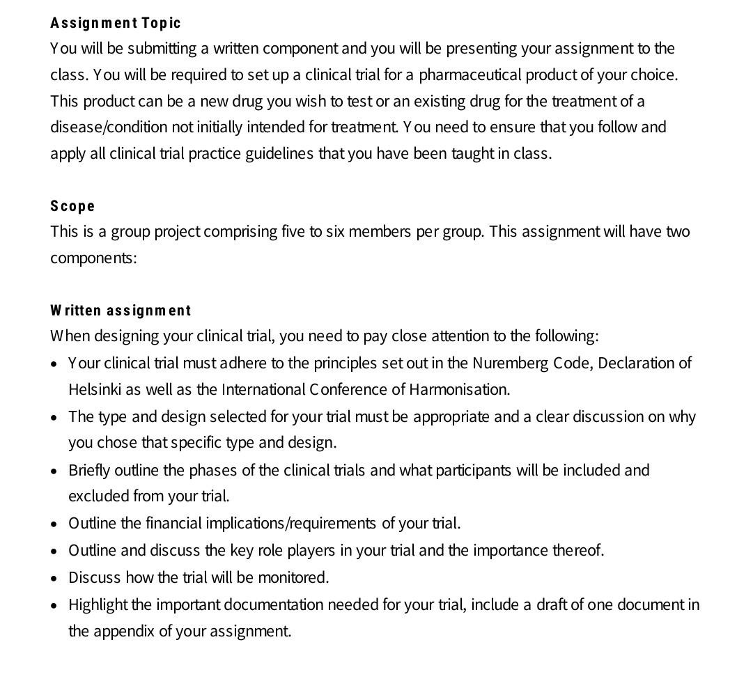 Learning Objective This Group Formative Assessment Will Test Your Understanding Of Multiple Aspects Of Clinical Trials 2