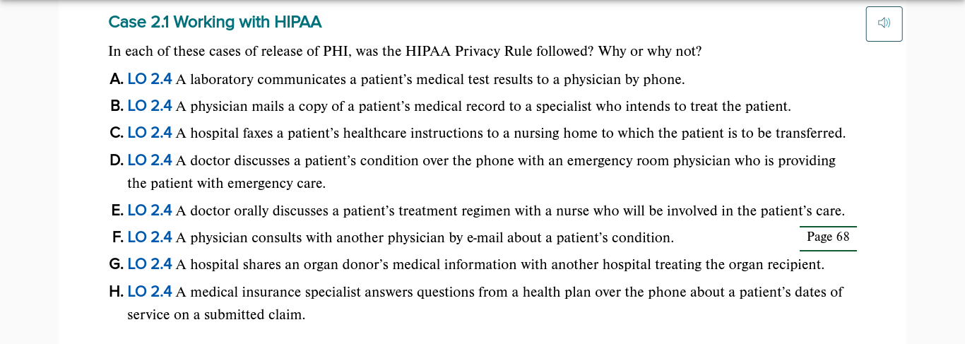 4 Case 2 1 Working With Hipaa In Each Of These Cases Of Release Of Phi Was The Hipaa Privacy Rule Followed Why Or Why 1