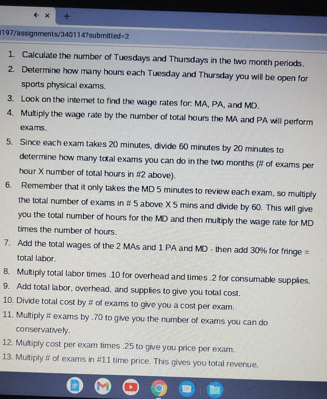 X 3197 Assignments 340114 Submitted 2 1 Calculate The Number Of Tuesdays And Thursdays In The Two Month Periods 2 D 1