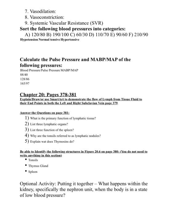 Complete Table 18 1 On Page 344 Vessel Structure Function Artery Arteriole Capillary Vein Venules Answer The Questions 2
