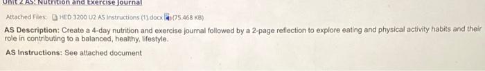 Journal Requirements 4 Entries Date And Time Of Food Intake Activity Exercise Take The Stairs Walk Around Campus 3