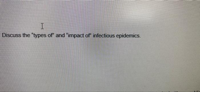 I Discuss The Types Of And Impact Of Infectious Epidemics 1