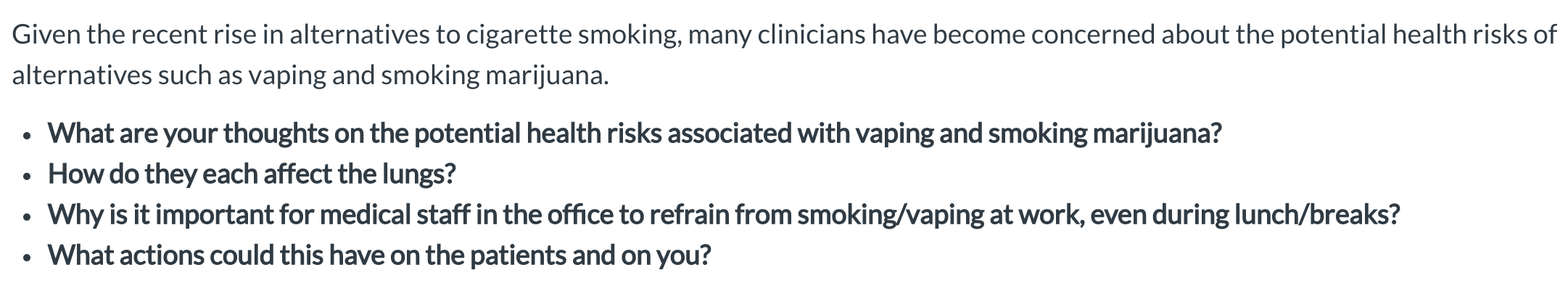 Given The Recent Rise In Alternatives To Cigarette Smoking Many Clinicians Have Become Concerned About The Potential He 1