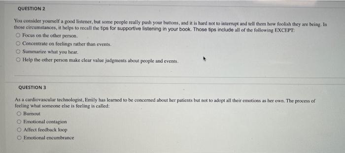 Question 2 You Consider Yourself A Good Listener But Some People Really Push Your Buttons And It Is Hard Not To Interr 1