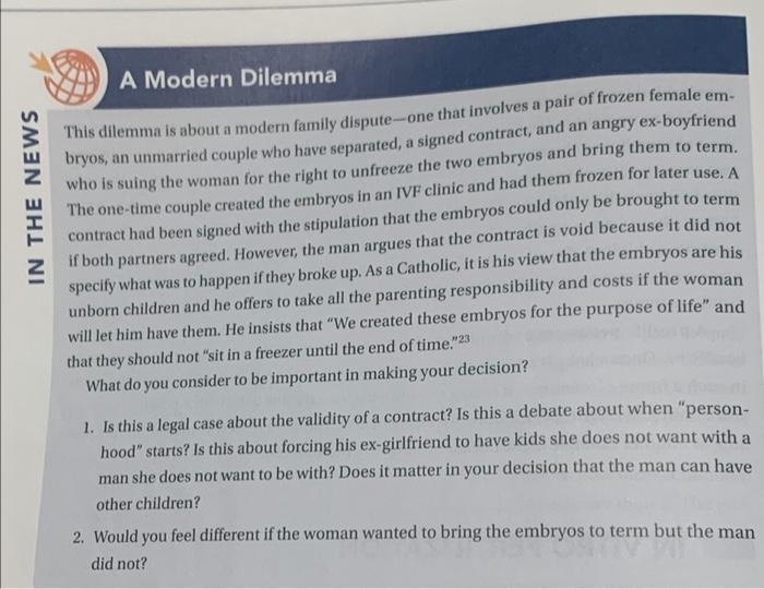 A Modern Dilemma In The News This Dilemma Is About A Modern Family Dispute One That Involves A Pair Of Frozen Female Em 1