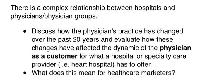 There Is A Complex Relationship Between Hospitals And Physicians Physician Groups Discuss How The Physician S Practic 1