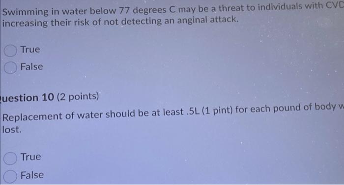 Swimming In Water Below 77 Degrees C May Be A Threat To Individuals With Cvc Increasing Their Risk Of Not Detecting An A 1