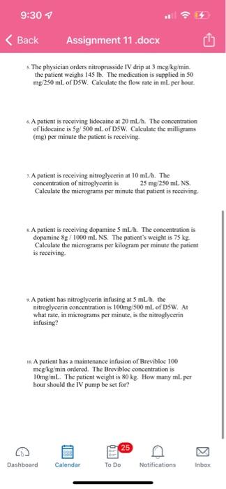 9 30 Back Assignment 11 Docx Assignment 11 Chapter 17 Name Heal 121 All Calculation Work Must Be Shown For Full Credi 3