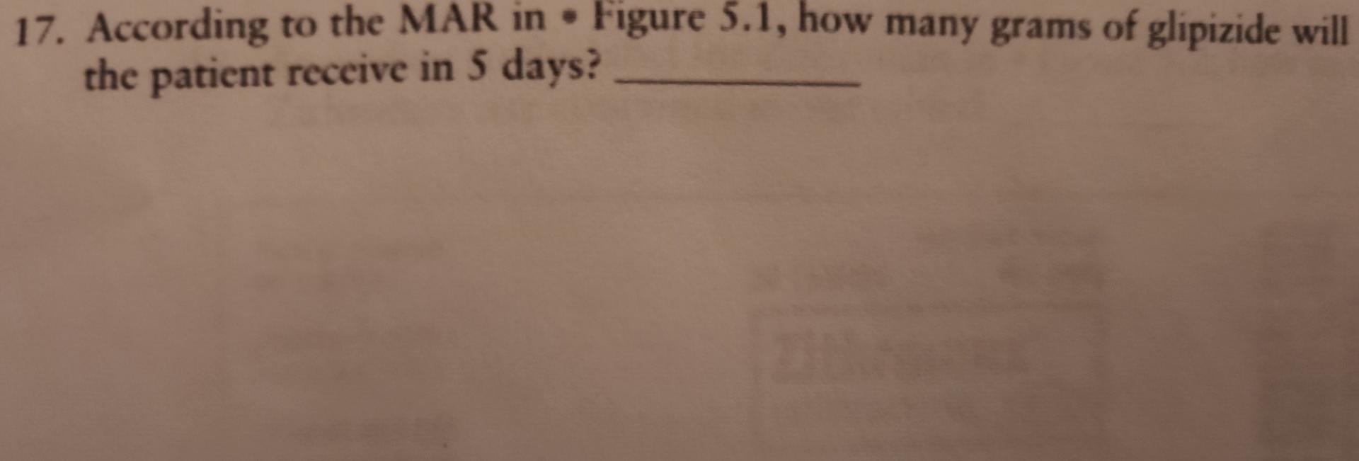 17 According To The Mar In Figure 3 1 How Many Grams Of Glipizide Will The Patient Receive In 5 Days 1