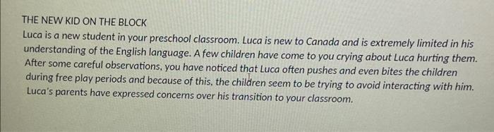 The New Kid On The Block Luca Is A New Student In Your Preschool Classroom Luca Is New To Canada And Is Extremely Limit 1