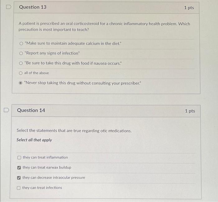 Question 2 1 Pt Side Effects Of Prednisone Include All Except O Increased Risk For Illness Increased Blood Sugar O Incre 6