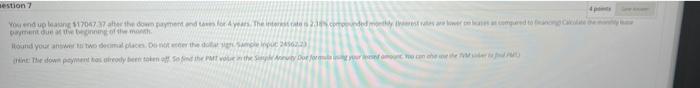Estion Wow End Up Lang 170727th The Down Payment And Toleranse Interest Comedores Como Date Of Month Lound Your Answer 1