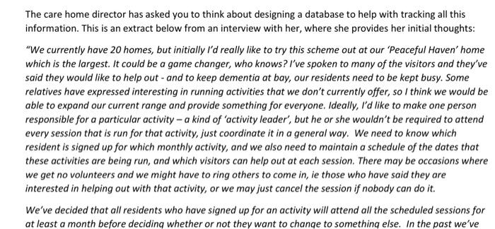 Isdb Information Systems And Databases Assignment Scenario A Residential Care Home Company Has Decided To Set Up A Schem 6