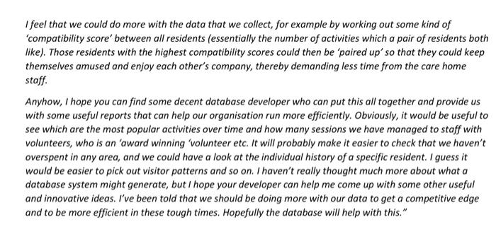Isdb Information Systems And Databases Assignment Scenario A Residential Care Home Company Has Decided To Set Up A Schem 8