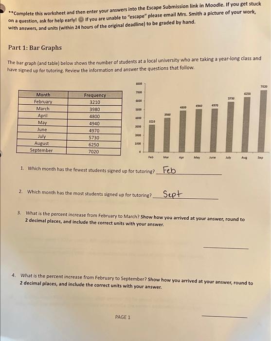 Complete This Worksheet And Then Enter Your Answers Into The Escape Submission Link In Moodle If You Get Stuck On A Q 1