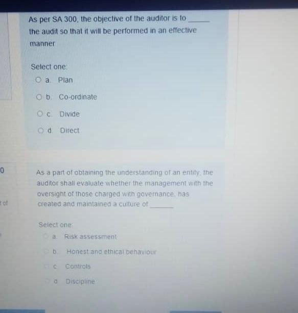Circumstances That May Warrant The Revision In Terms Of Engagement As Per Sa 210 Select One Da Significant Change In Own 3