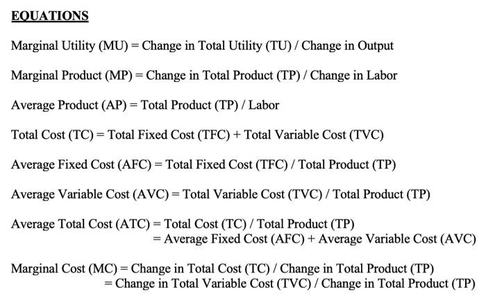 2 Utility 8 Points The Study Of Utility Is The Basis Of Consumer Theory We Studied Both Total Utility And Marginal U 2