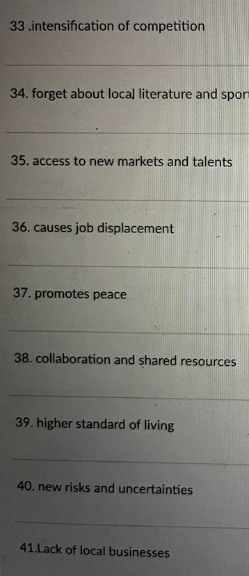 Identify If It Is An Advantage Or Disadvantage Of Globalization 1