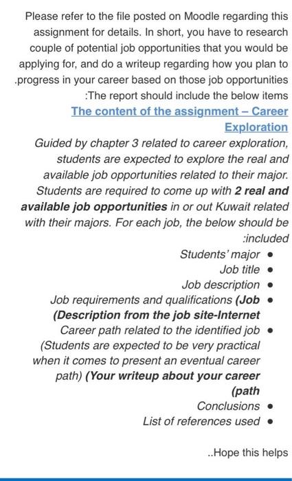 Please Refer To The File Posted On Moodle Regarding This Assignment For Details In Short You Have To Research Couple O 1