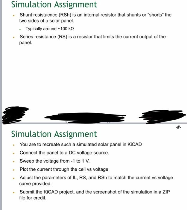 Simulation Assignment Here We Will Make A Simple Simulation That Is Related To Your Project A Solar Cell Can Be S 3