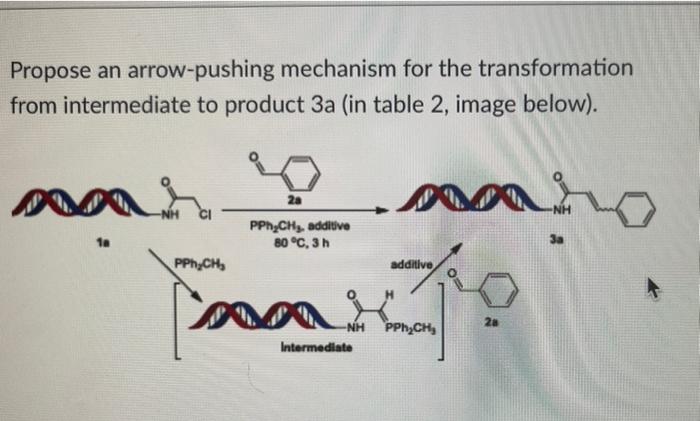 Propose An Arrow Pushing Mechanism For The Transformation From Intermediate To Product 3a In Table 2 Image Below 2a 1