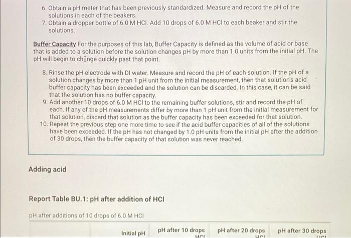 Report Sheet From The Procedure 1 Obtain Six 50 Ml Or 100 Ml Beakers Number Them 1 6 2 Obtain About 100 Ml Of Each 2