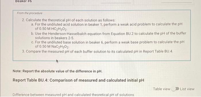 Report Sheet From The Procedure 1 Obtain Six 50 Ml Or 100 Ml Beakers Number Them 1 6 2 Obtain About 100 Ml Of Each 7