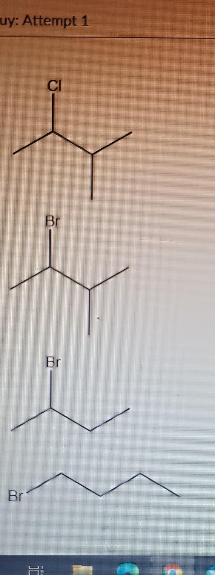 Order The Following Compounds With Respect To Sn2 Reactivity Using 1 To Indicate The Fastest And 4 For The Slowest 1