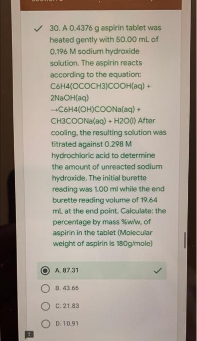 X 20 What Is The Dominant Form Of Aspartic Acid A Triprotic Acid H3a At A Ph Of 2 50 Pka1 1 990 Pka2 3 900 2