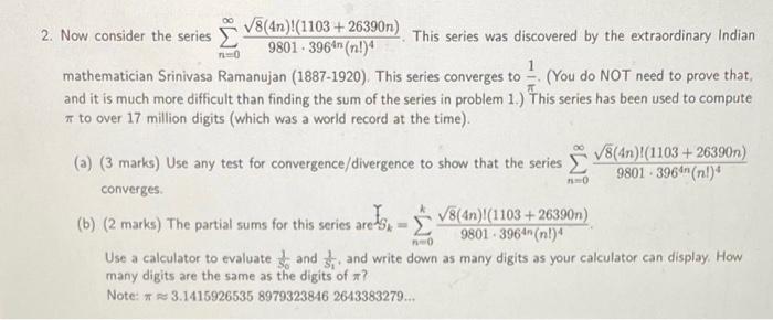 To 2 Now Consider The Series V8 4n 1103 26390n This Series Was Discovered By The Extraordinary Indian 9801 3964n 1
