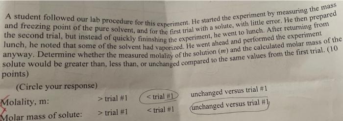 Complete The Table Below Including Determination Of The Molar Mass For Napthalene C10 Percent Error In The Measurement 2