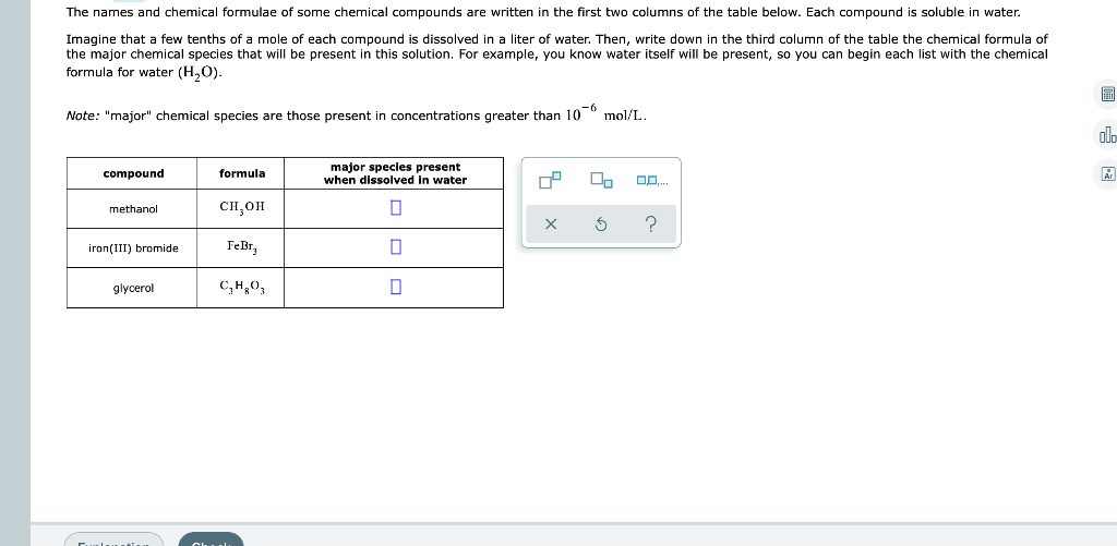 The Names And Chemical Formulae Of Some Chemical Compounds Are Written In The First Two Columns Of The Table Below Each 1