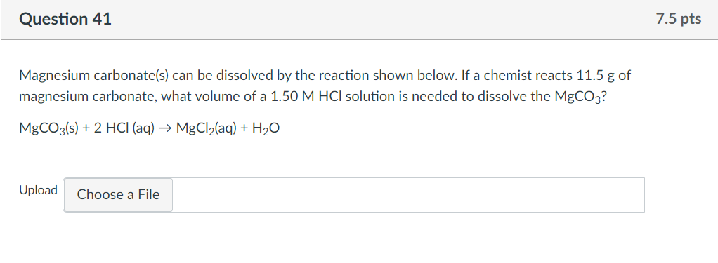 Magnesium Carbonate S Can Be Dissolved By The Reaction Shown Below If A Chemist Reacts 11 5 G Of Magnesium Carbonate 1