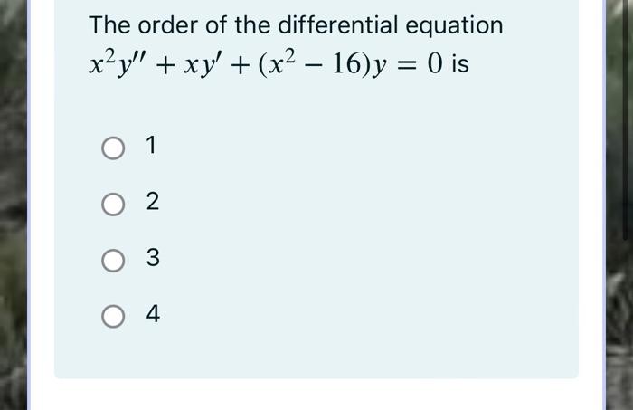 The Roots Of The Auxiliary Equation M2 9 0 Is M M 3 M 3i None Of These Om I 3 The Order Of The Differ 2