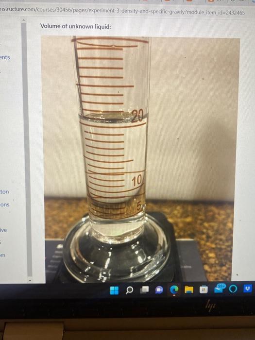 Part A1 Density Of Water The Following Images Provide The Raw Data Needed To Complete Part A1 Density Of Wat Initial Ma 6
