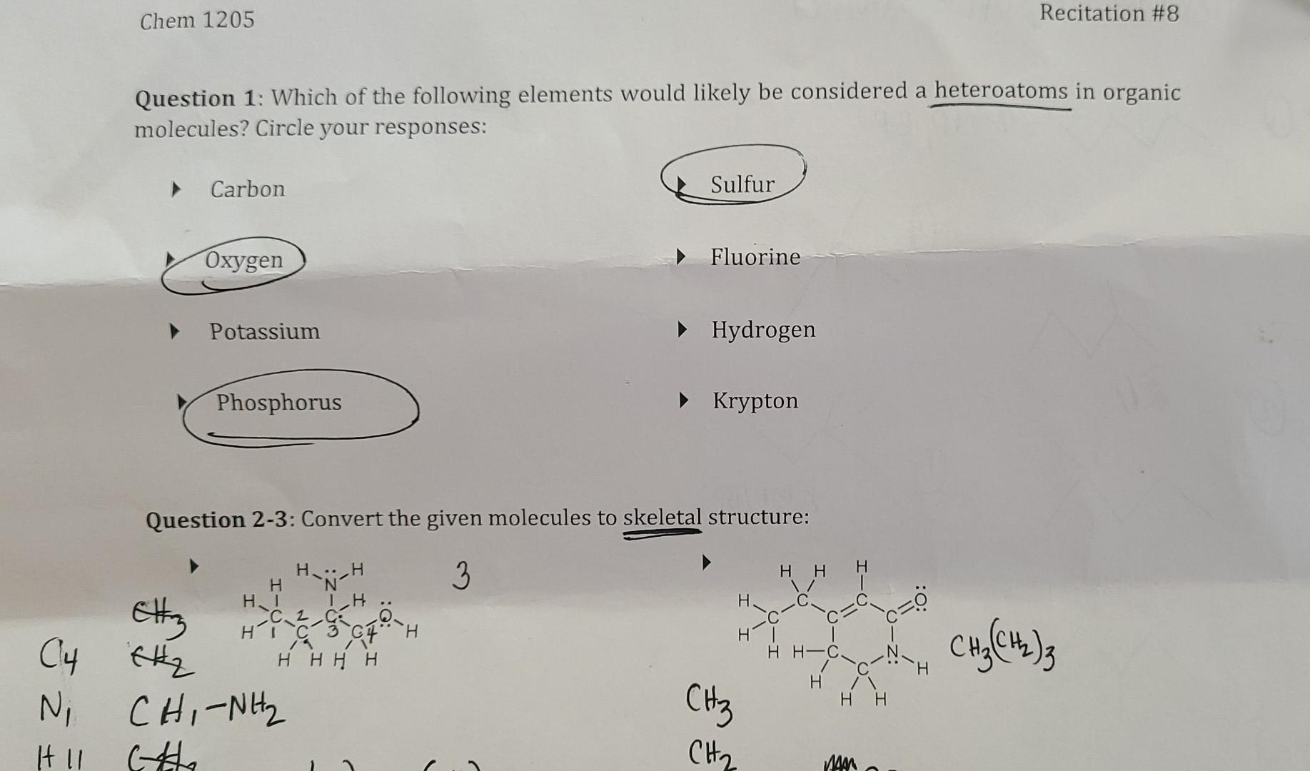 Which Of The Following Elements Would Likely Be Considered A Het 1