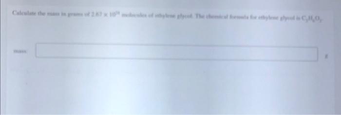 Calculate The Main Game 287 X 10 Ml Of Ene Glyced The Chemical Foods For Byene Glycol Is Co 1