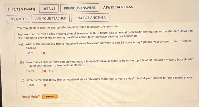 8 0 12 5 Points Details Previous Answers Aswsbe14 6 E 022 My Notes Ask Your Teacher Practice Another You May Need To 2