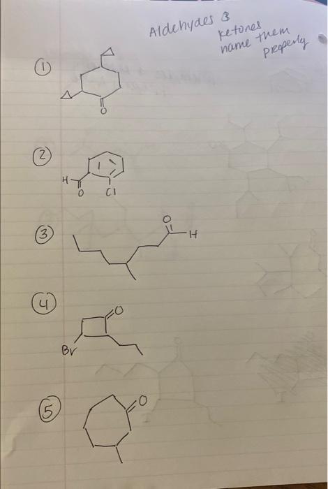 2 A Ci Out 3 4 5 Aldehydes Bv Qo H Ketones Name Them Preoperly 1